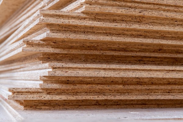 Stapel von hochwertigen OSB Platten 